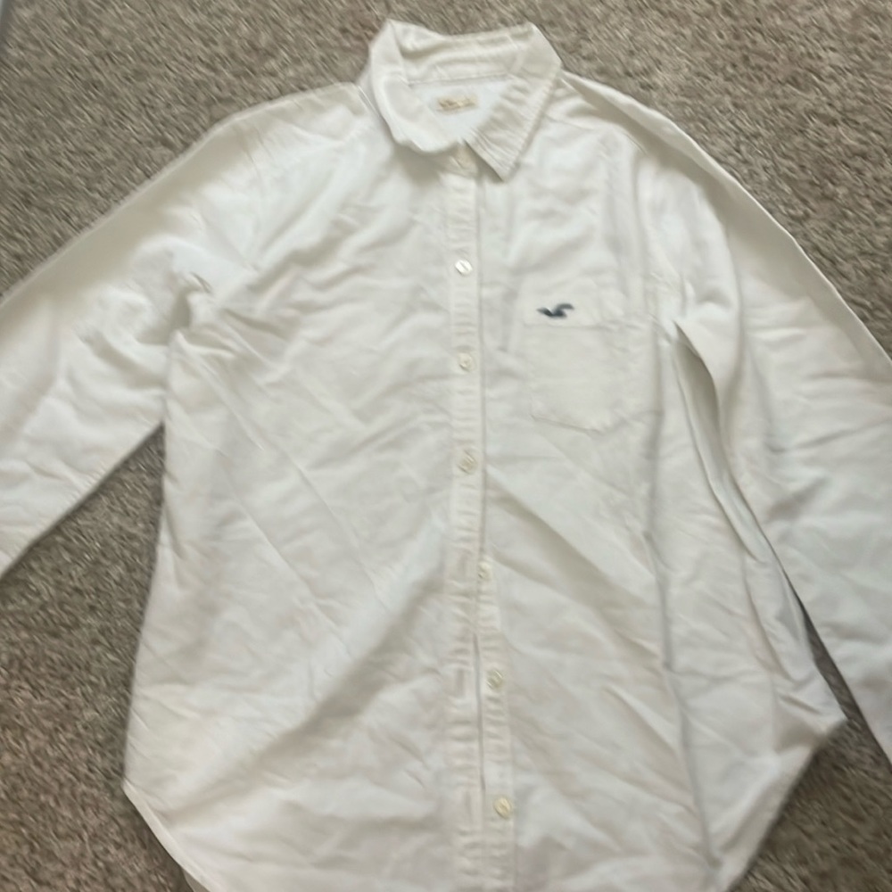 Hollister long sleeve white shirt size small